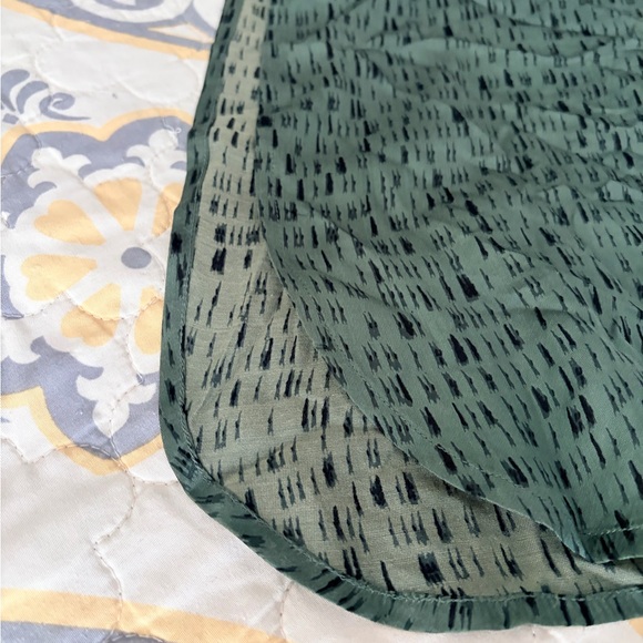 Eileen Fisher Nori Dash-Print Silk Organic Cotton Slip Dress, Green, Large - Picture 7 of 12